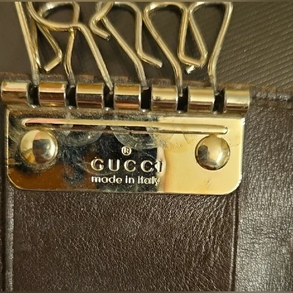 Gucci Brown Guccissima Leather 6 Hook Key Case Lace Up Corset Gold Vintage - Picture 7 of 8